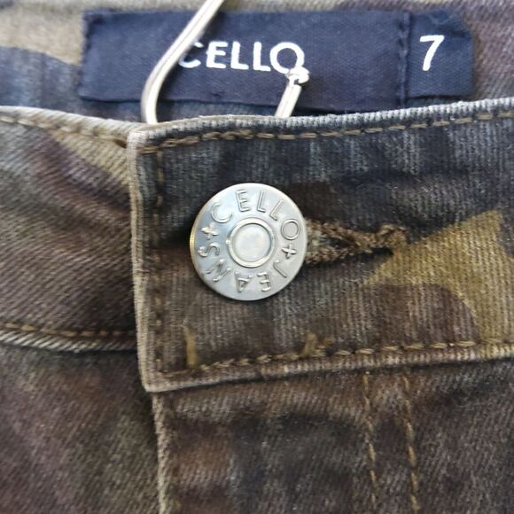 Cello green camo 5 pocket distressed skinny jeans - Picture 11 of 16